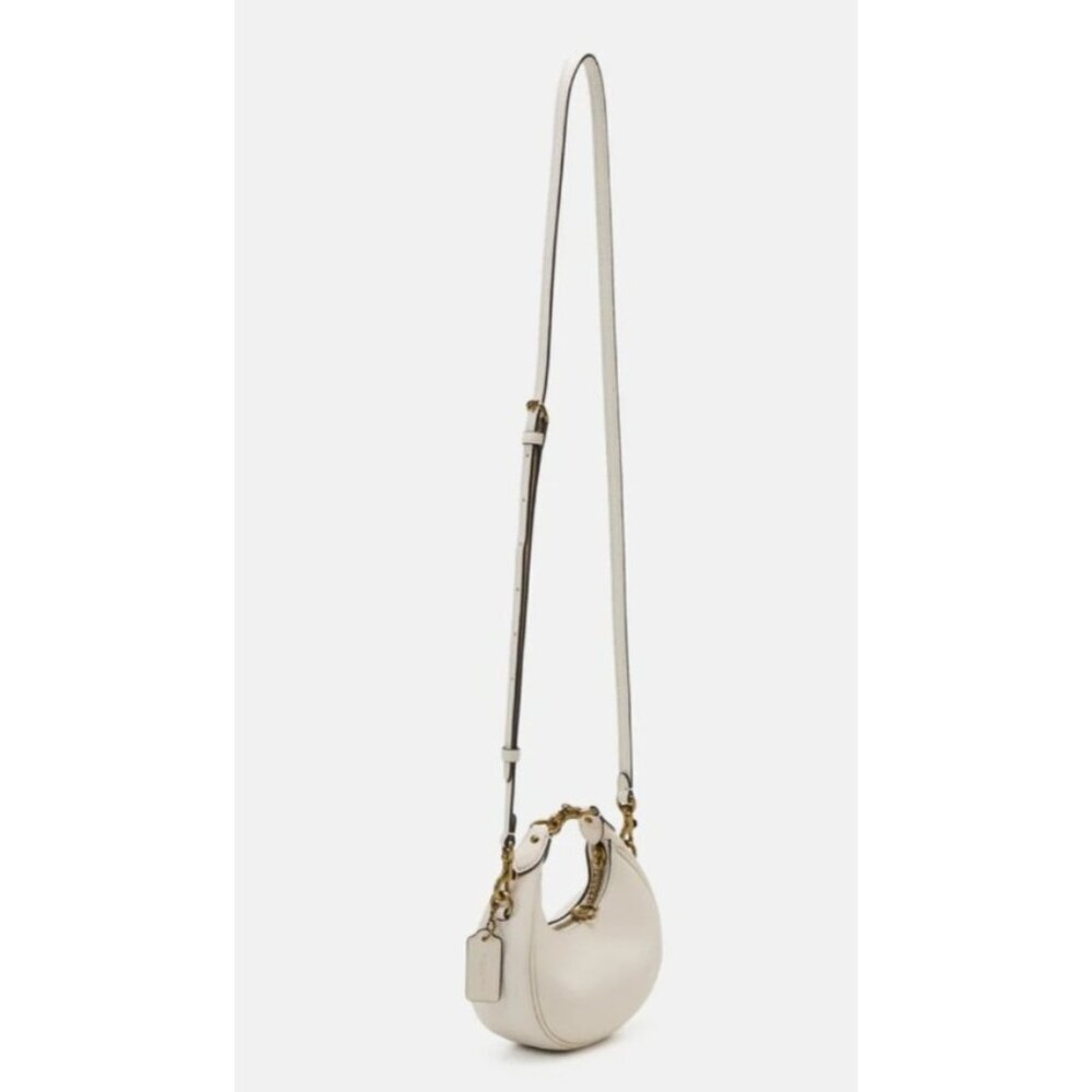 Coach Jonie Mini Crescent Bag Chalk Glovetanned Leather Crossbody Shoulder Purse - Picture 13 of 16